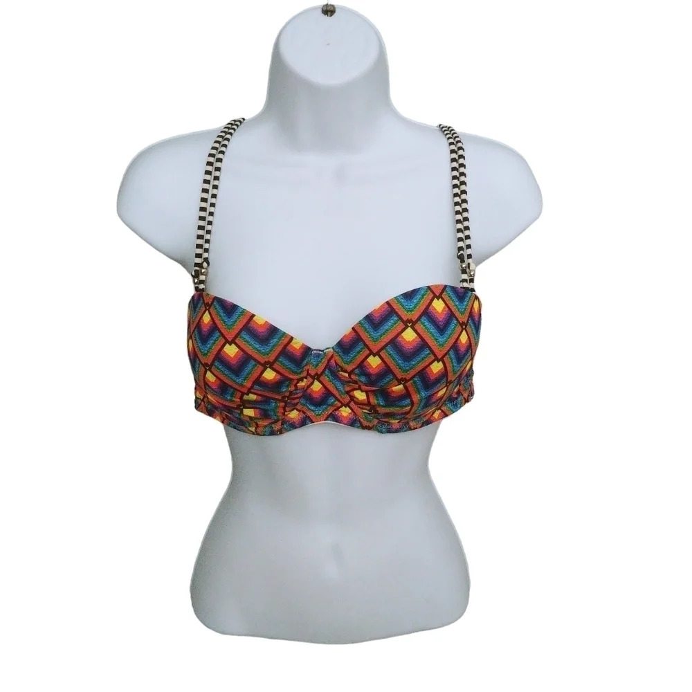 Bikini Top Vibrant Rainbow Colour M